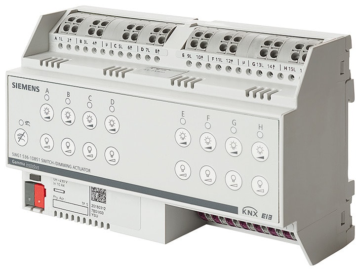 SIEMENS - N 536D51 Schalt-/Dimmaktor 8x AC 230V, 10AX, 1...10V