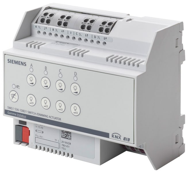 SIEMENS - N 536D31 Schalt-/Dimmaktor 4x AC 230V, 10AX, 1...10V