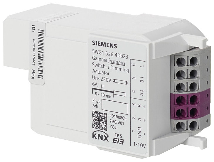 SIEMENS - RL 526D23 Schalt-/Dimmaktor 2 x AC 230V, 6 A, 1-10 V