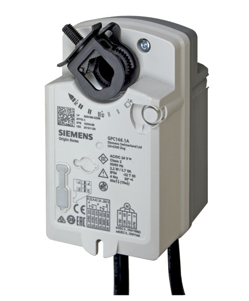 SIEMENS - Drehantrieb 24VAC/24..48VDC 3-P 4Nm 90° Federrückl. 2 Hilfsschalter