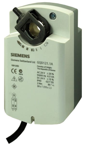 SIEMENS - Drehantrieb 24VACDC 3-P 2Nm 90° Federrücklauf