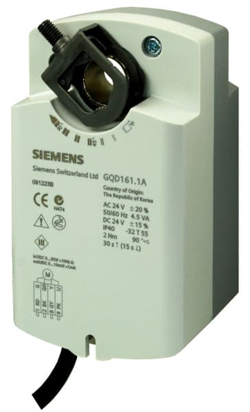 SIEMENS - Drehantrieb 24VACDC 0-10V 2Nm 90° Federrücklauf