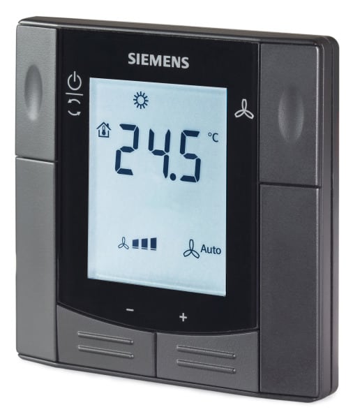 SIEMENS - Fan-Coil Regler LCD 5..40°C Einbau 2/4-Rohr 2/3-Pkt KNX schwarz