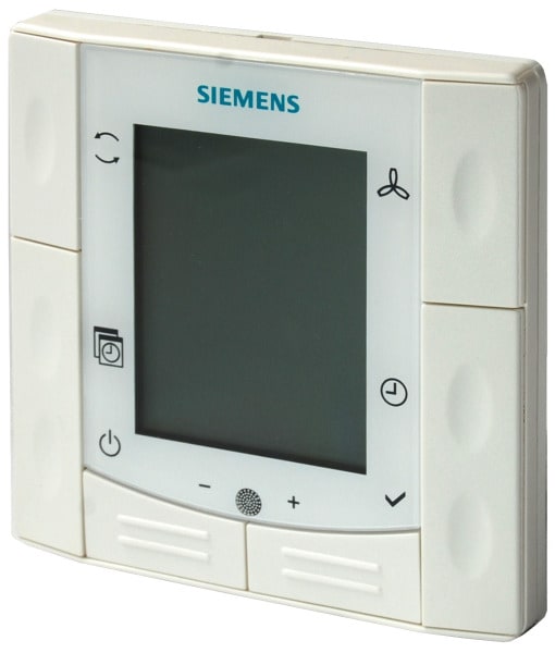 SIEMENS - Fan-Coil Regler LCD 5..40°C Einbau 2/4-Rohr 2/3-Pkt Zeitpr. IR-Fernst.