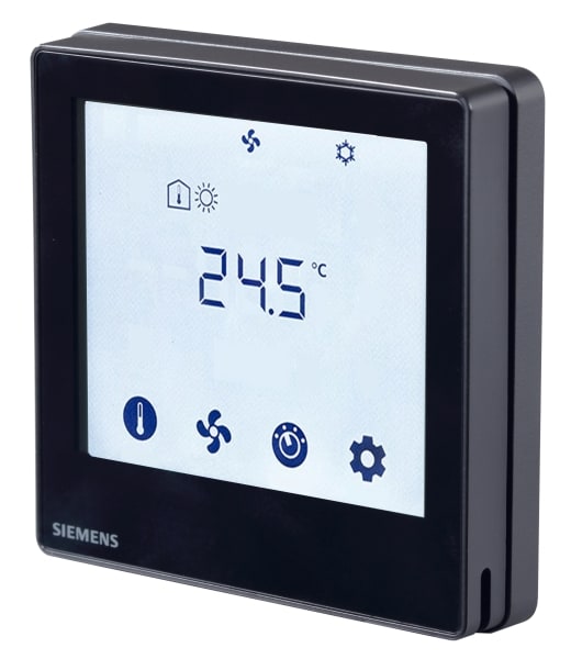 SIEMENS - Fan-Coil Regler Touchscreen 5..40°C Einbau 2/4-Rohr 2/3-Pkt Schwarz