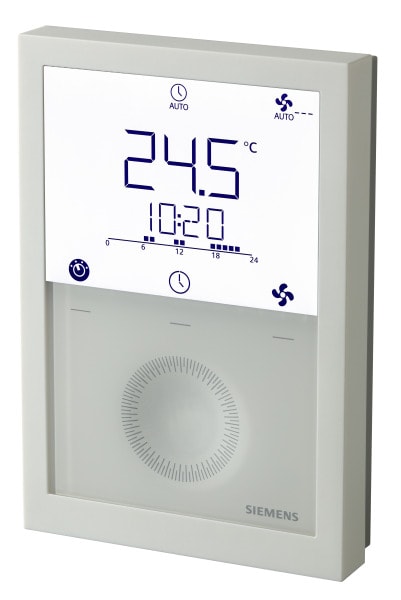 SIEMENS - Raumtemperaturregler LCD 5..40°C 2/3-Pkt/PWM Uhr FC/Uni.vert.