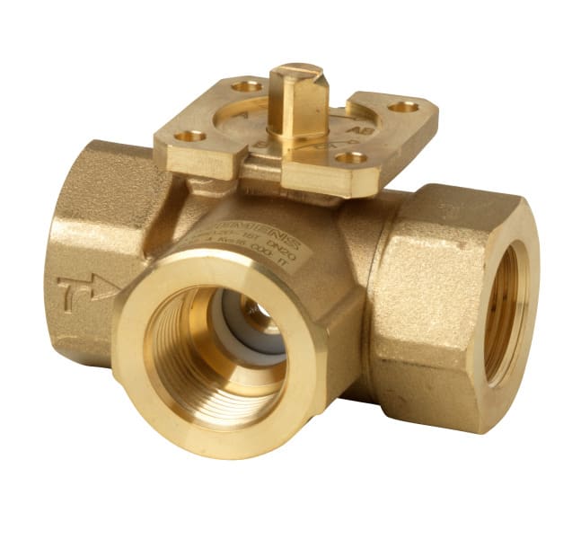 SIEMENS - Dreiwegkugelhahn(T),PN40,DN20,Kvs=16, Innengewinde Rp 3/4''