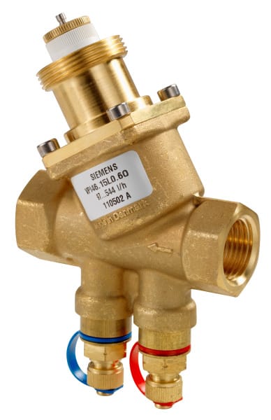 SIEMENS - Kombiventil m.dp-Regler,600..3609 l/h, PN25,DN25,inkl.M.nippel,IG.