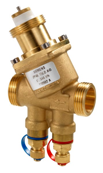 SIEMENS - Kombiventil m.dp-Regler,600..3609 l/h, PN25,DN25,inkl.M.nippel,AG.