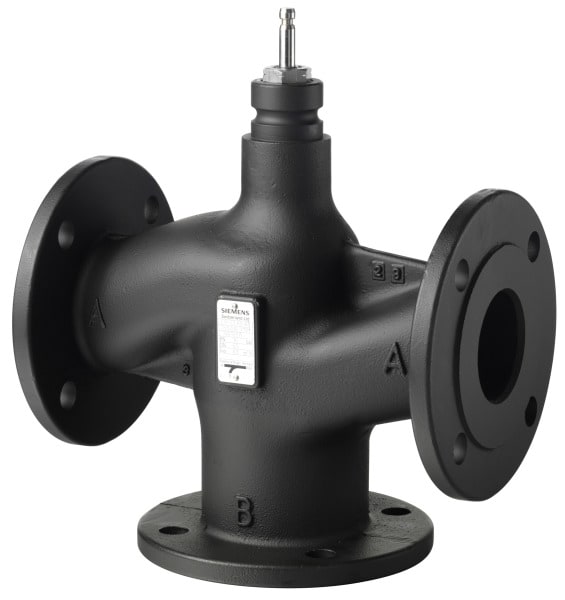 SIEMENS - Dreiwegventil PN16 DN100 kvs=160 Hub=40mm Sphäroguss geflanscht