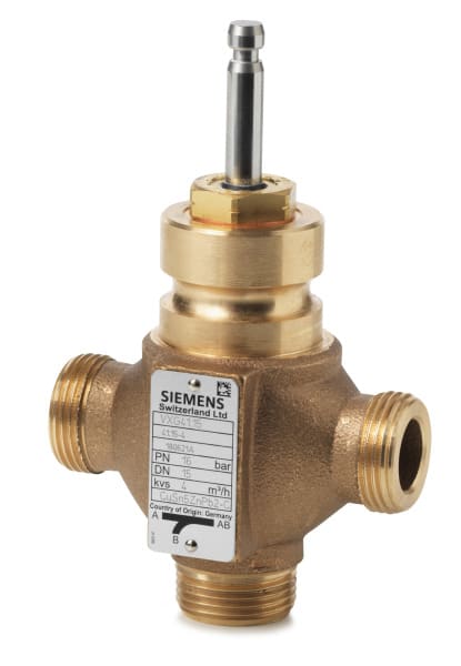 SIEMENS - Dreiwegventil PN16 DN15 kvs=4 Hub=20mm Rotguss geschraubt