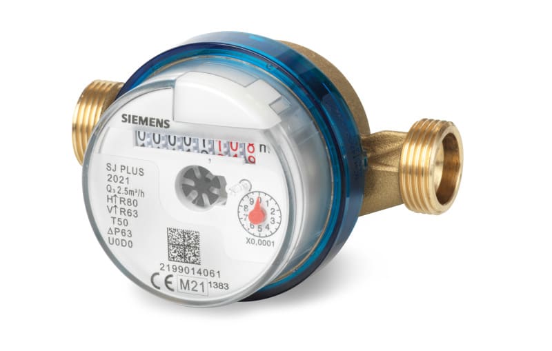 SIEMENS - Modularer mechanischer Warmwasserzähler Q3=4,0m3/h G1'' 30-90° 130mm