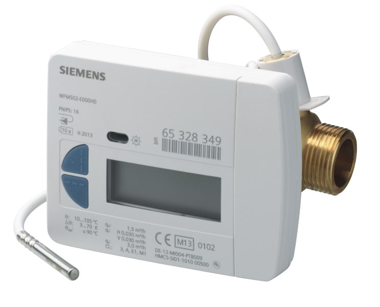 SIEMENS - El. Flügelrad Wärmezähler Qn=2,5m3/h EL=130mm G1'' PN16 Batterie