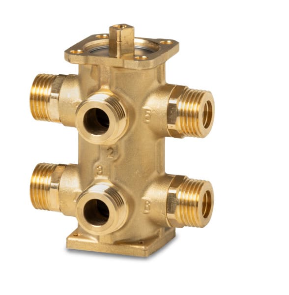 SIEMENS - 6-Wege-Regelkugelhahn PN16 DN10 kvs=0.65 kvs=1.6 mit AG 1/2''