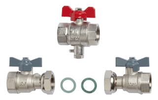 SIEMENS - Zähler- Einbausatz mit Kugelventile Rp3/4'' und Überwurfmutter G3/4''
