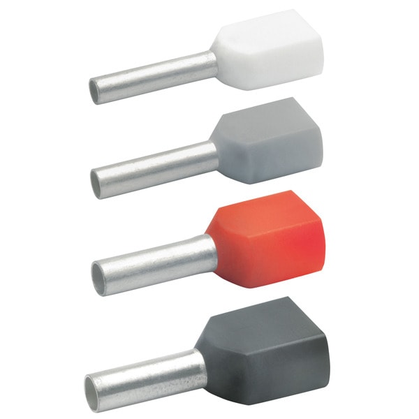 KLAUKE - Isolierte Zwillingsaderendhülsen, 2 x 1mm², Rot, Länge 8mm, Cu, verzinnt
