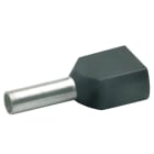 KLAUKE - Isolierte Zwillingsaderendhülsen, 2 x 1,5mm², Schwarz, Länge 12mm, Cu, verzinnt