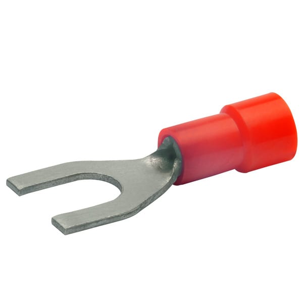 KLAUKE - Quetschkabelschuh isoliert, M4, DIN 46237, 0,5-1mm², Gabelform