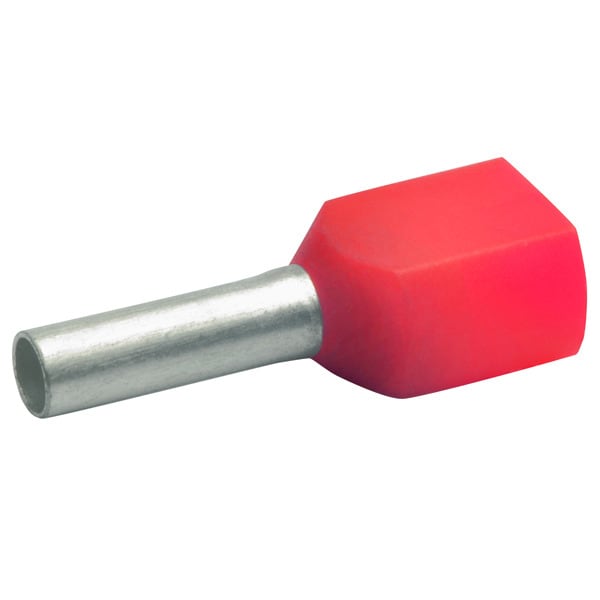 KLAUKE - Isolierte Zwillingsaderendhülsen, 2 x 1mm², Rot, Länge 10mm, Cu, verzinnt