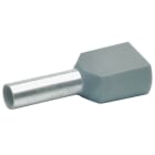 KLAUKE - Isolierte Zwillingsaderendhülsen, 2 x 4mm², Grau, Länge 12mm, Cu, verzinnt