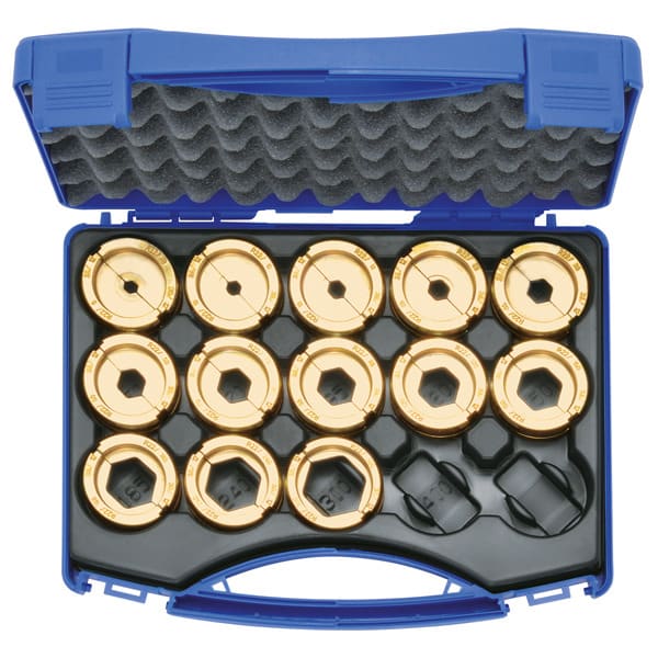 KLAUKE - Presseinsatzset 6-300mm² R 22 im Kunststoffkoffer, 14-teilig, Serie 22