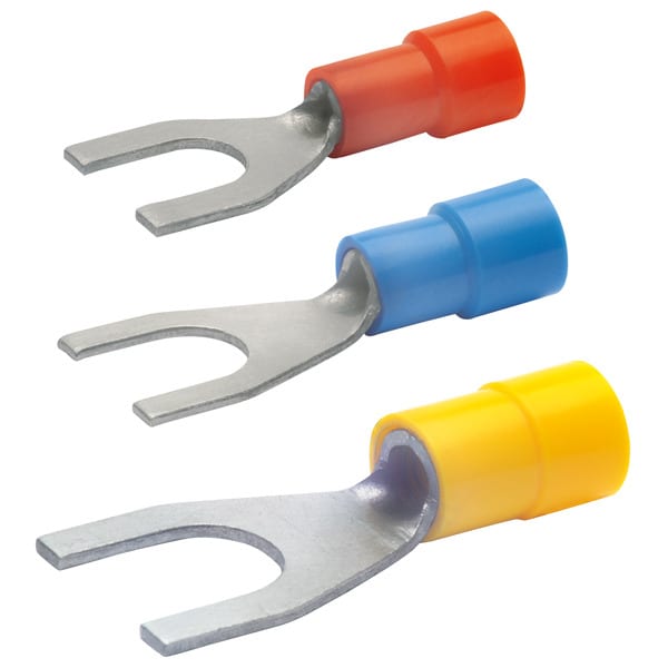 KLAUKE - Quetschkabelschuh isoliert, M3, DIN 46237, 0,5-1mm², Gabelform