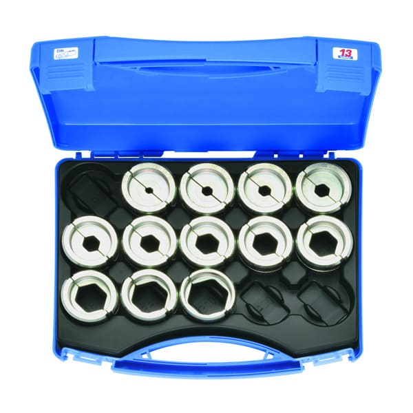 KLAUKE - Presseinsatzset 10-300 mm² D 13 im Kunststoffkoffer, 13-teilig, Serie 13