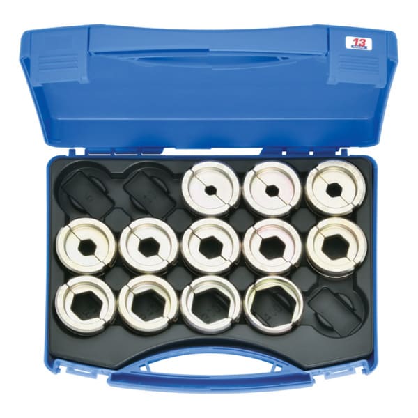 KLAUKE - Presseinsatzset 16-400 mm² HR 13 im Kunststoffkoffer, 12-teilig, Serie 13