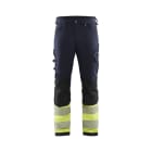 BLAKLAEDER - High Vis Arbeitshose 4-Wege-Stretch ohne Nageltaschen Marineblau/ High Vis Gelb C144