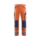 BLAKLAEDER - High Vis Arbeitshose 4-Wege-Stretch ohne Nageltaschen High Vis Orange/Marineblau C152