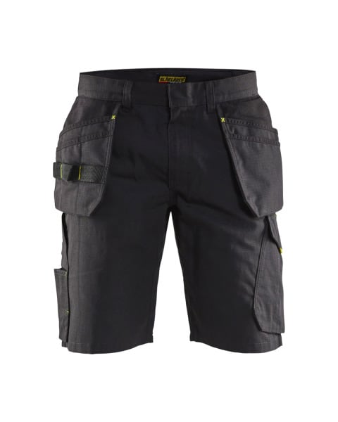 BLAKLAEDER - Service Shorts mit Nageltaschen Schwarz/Gelb C56