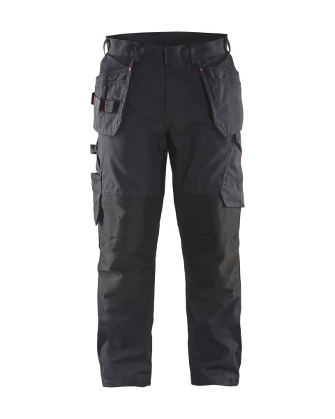 BLAKLAEDER - Service Arbeitshose mit Stretch und Nageltaschen Schwarz/Rot C46