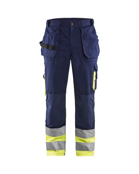 BLAKLAEDER - High Vis Arbeitshose Marineblau/Gelb C48