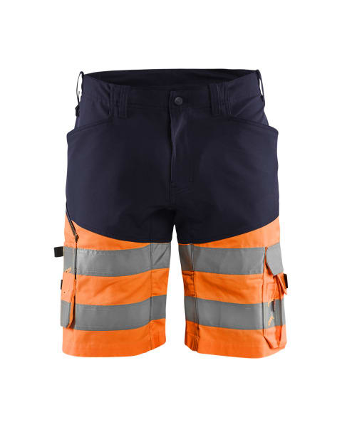 BLAKLAEDER - High Vis Shorts mit Stretch Marineblau/Orange C52