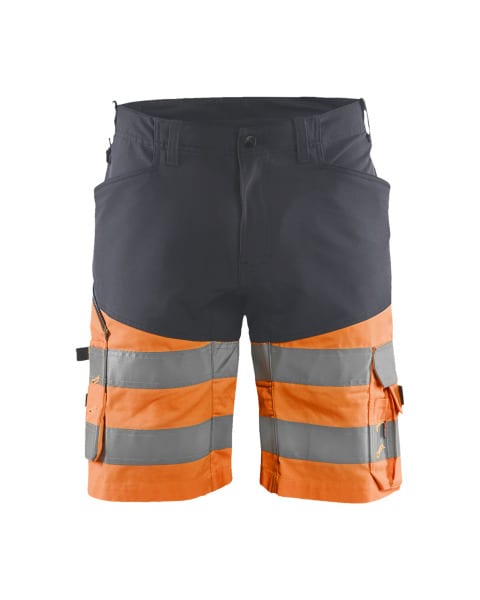 BLAKLAEDER - High Vis Shorts mit Stretch Mittelgrau/High Vis Orange C56