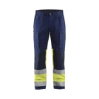 BLAKLAEDER - High Vis Arbeitshose mit Stretch Marineblau/ High Vis Gelb D116