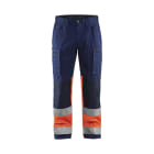 BLAKLAEDER - High Vis Arbeitshose mit Stretch Marineblau/Orange C58