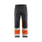 BLAKLAEDER - High Vis Arbeitshose mit Stretch Mittelgrau/High Vis Orange C48