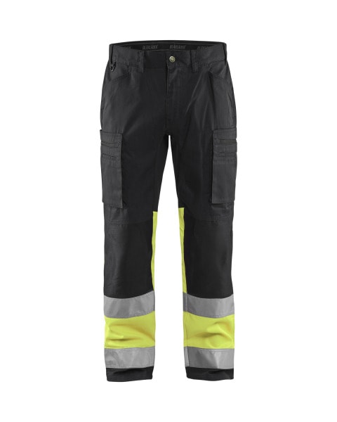 BLAKLAEDER - High Vis Arbeitshose mit Stretch Schwarz/Gelb C156