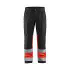 BLAKLAEDER - High Vis Arbeitshose mit Stretch Schwarz/High Vis Rot C62