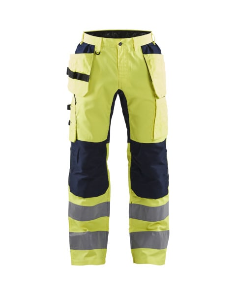 BLAKLAEDER - High Vis Arbeitshose mit Stretch High Vis Gelb/Marineblau D136