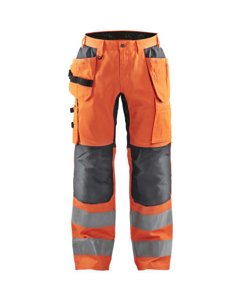 BLAKLAEDER - High Vis Arbeitshose mit Stretch High Vis Orange/Mittelgrau C148