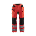 BLAKLAEDER - High Vis Arbeitshose mit Stretch High Vis Rot/Schwarz D96
