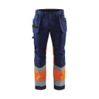 BLAKLAEDER - High Vis Arbeitshose mit Stretch Marineblau/Orange C156