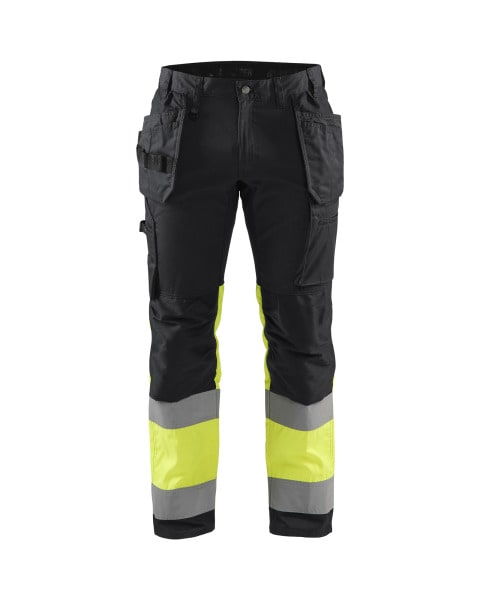 BLAKLAEDER - High Vis Arbeitshose mit Stretch Schwarz/Gelb C64