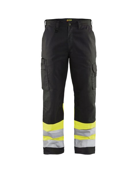 BLAKLAEDER - High Vis Arbeitshose Schwarz/Gelb C64