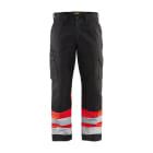 BLAKLAEDER - High Vis Arbeitshose Schwarz/High Vis Rot D128