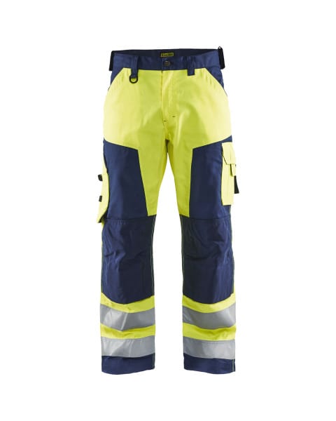 BLAKLAEDER - High Vis Arbeitshose ohne Nageltaschen High Vis Gelb/Marineblau D96