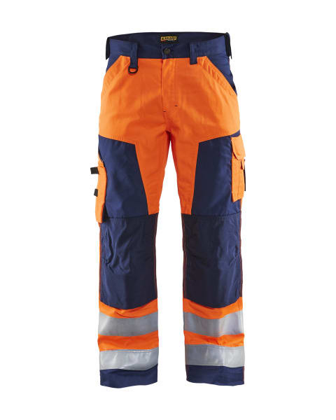 BLAKLAEDER - High Vis Arbeitshose ohne Nageltaschen High Vis Orange/Marineblau C52