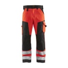 BLAKLAEDER - High Vis Arbeitshose ohne Nageltaschen High Vis Rot/Schwarz D108